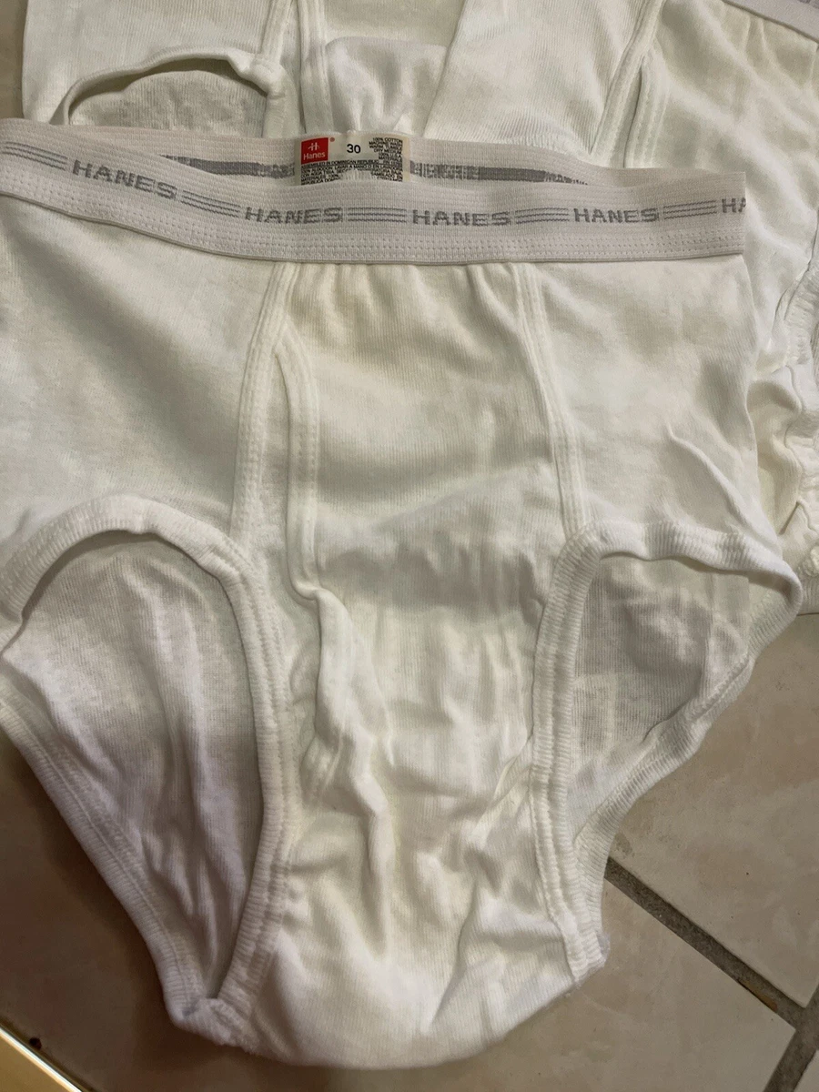 Vintage HANES 3 Pack Mens Classic White Cotton Brief Sz 30