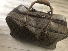 Super seltene Fendi Zucchino Canvas und Leder Wochenende Reisetasche Reisetasche Gepäck