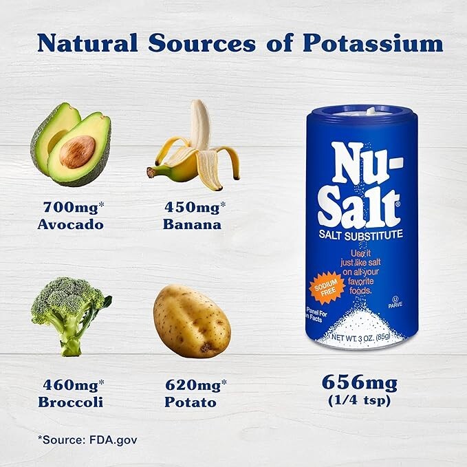NuSalt SodiumFree Salt Substitute (3 Pack) Contains Potassium