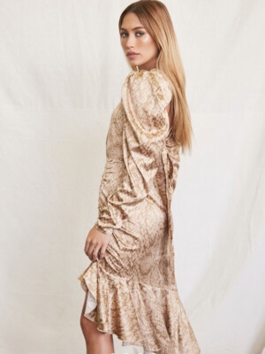 gold snake back dress Roberto Cavalli, Snake-print silk gown, Women, Gold, US 8, Dresses
