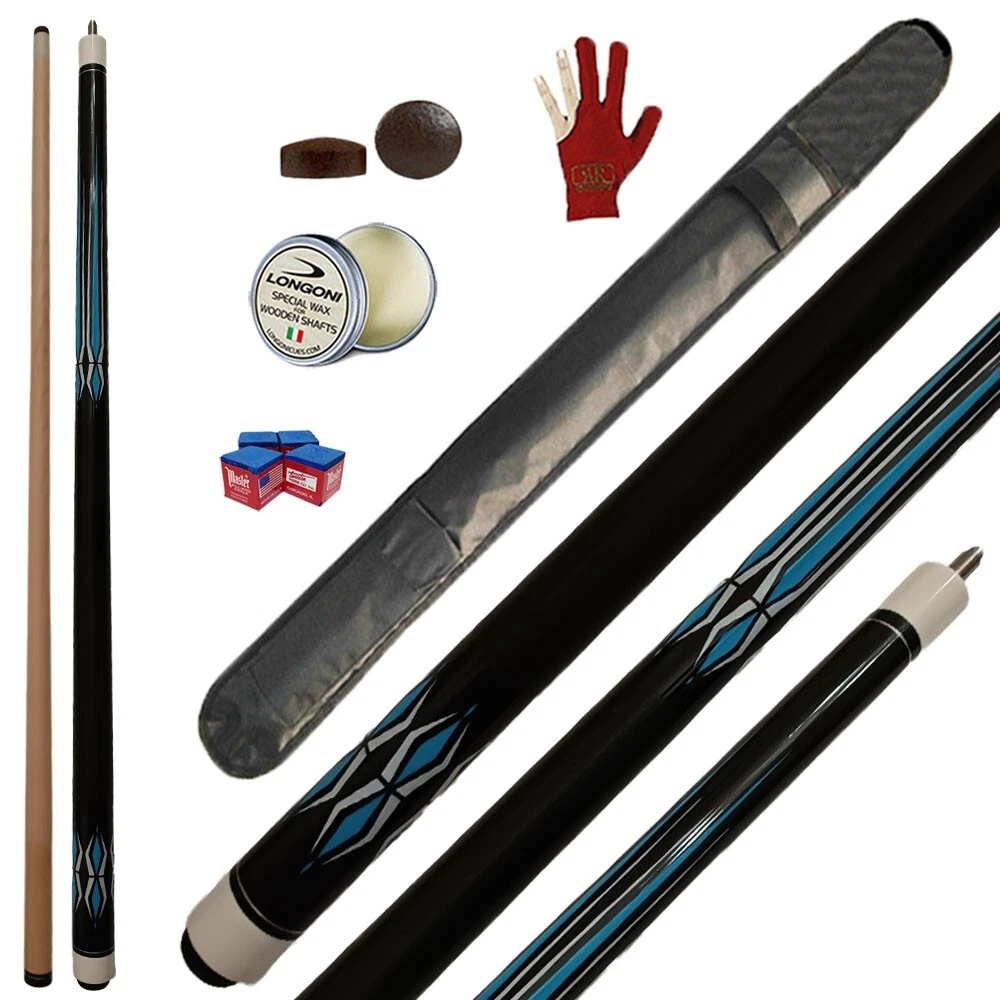 Biliardo professionaleSet 4 Pezzi per Coppie, 12mm/13mm 57 Pollici, Bianco e Nero, Adatto per Uomini e Donne, Set 2 Pezzi di Stecche da Biliardo Americane(Color:13MM