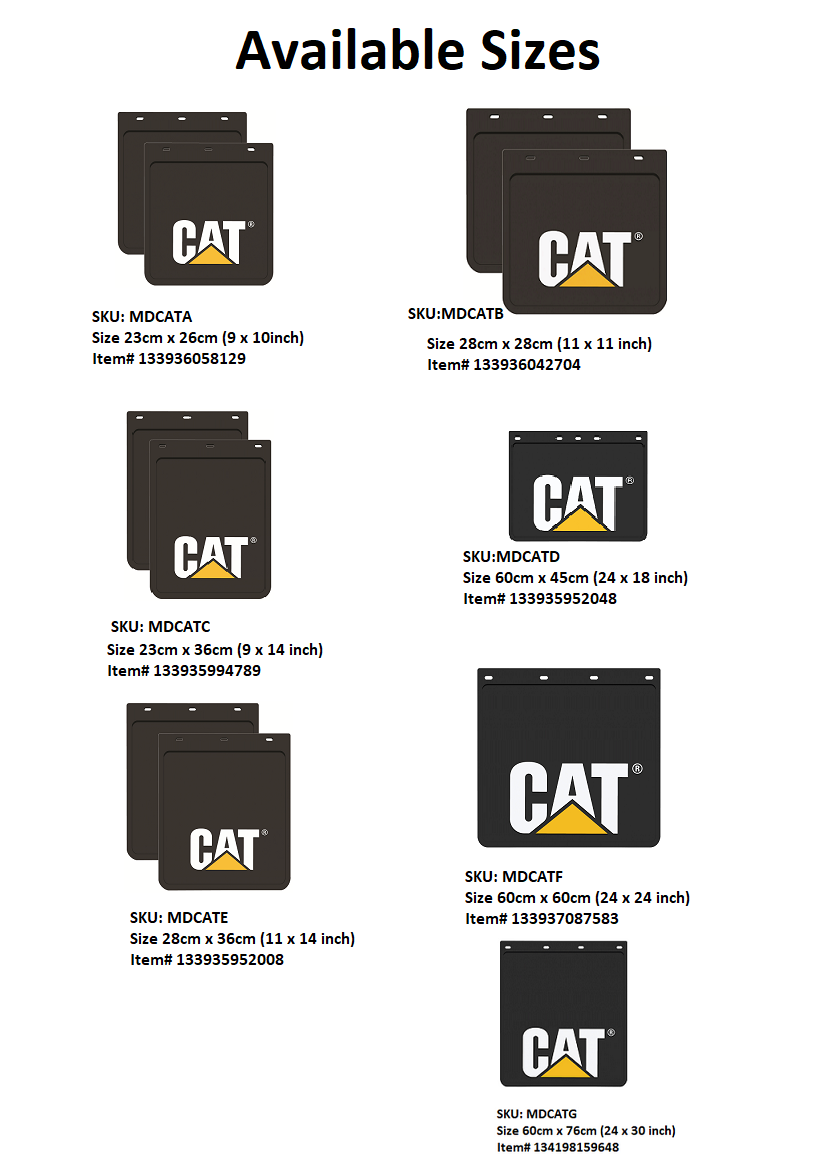 1x Genuine Caterpillar CAT Mud Flap 45x30cm Truck Mudflap 4x4 4WD Ute