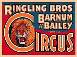 Ringling Brothers Circus The Children/'s Clown Vintage Travel Art Poster Print
