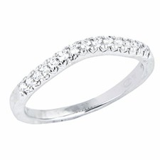 14kt White Gold 0.20Ct Round Real Diamond Engagement Wedding Band Ring