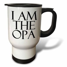 3dRose I am the opa. Black. 14oz Stainless Steel Travel Mug
