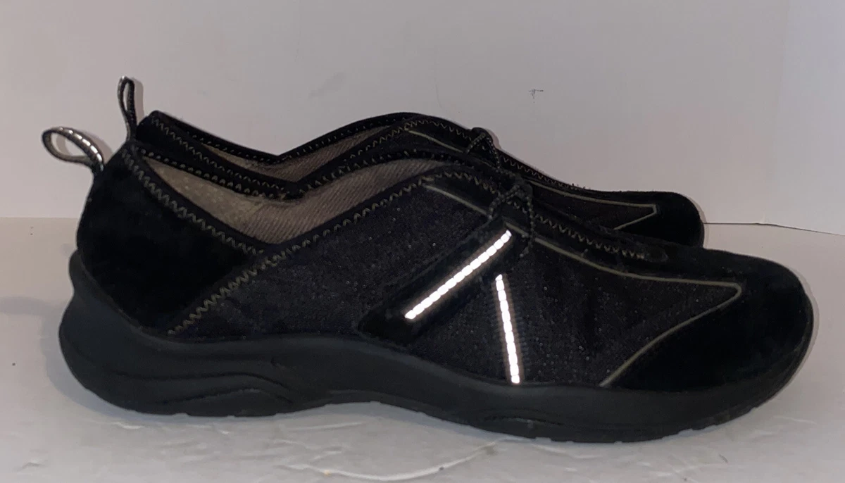 Clarks Privo Women s Tennis Shoes Black Strap Leather Low Top Size 11