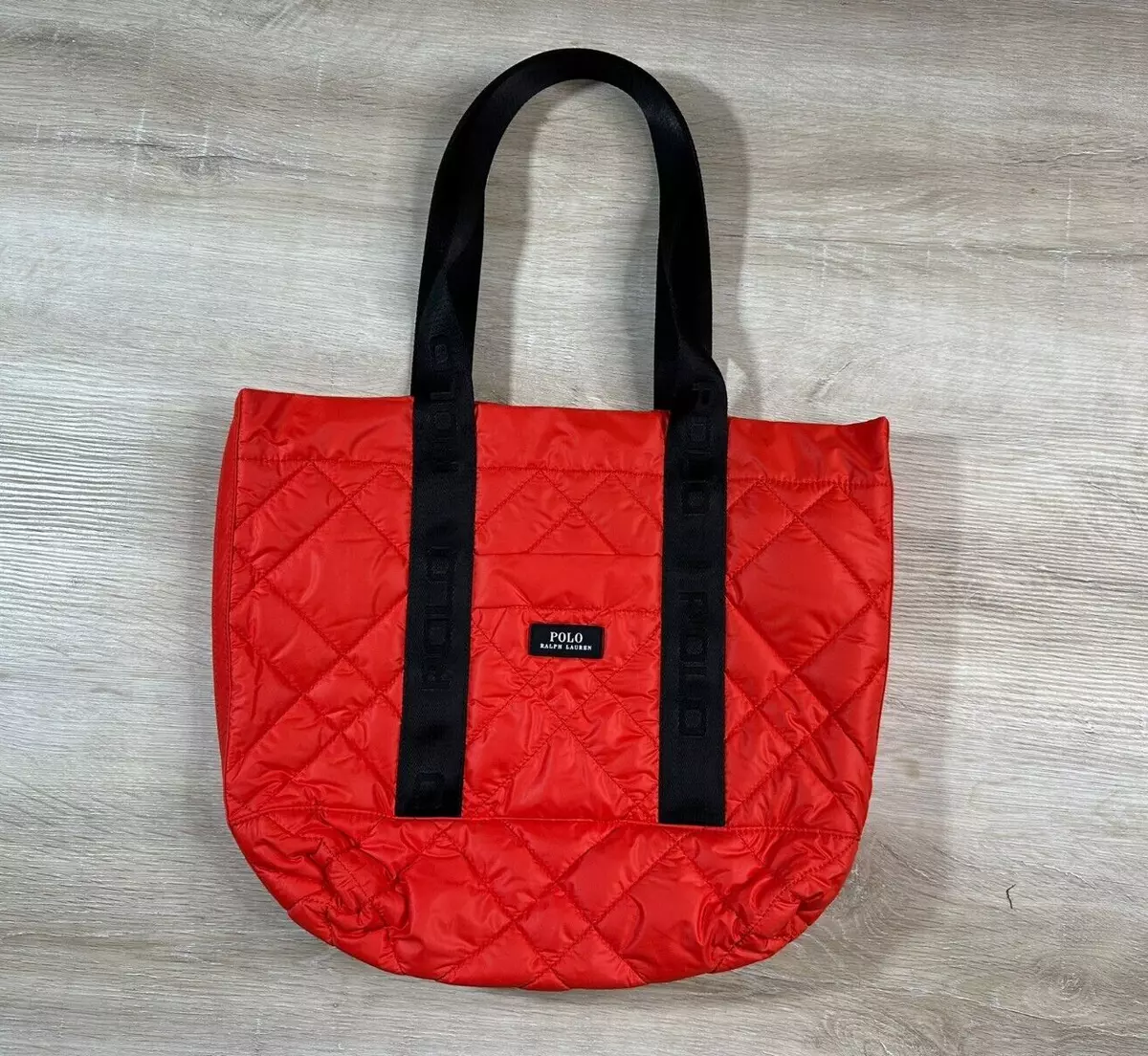 NWOT Polo Ralph Lauren Women's Orange Quilted Puffer Bag Tote