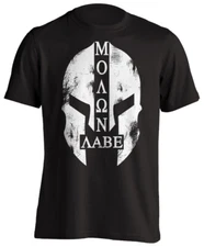 Spartan Warrior Molon Labe Short-Sleeve T-Shirt Battle Distressed Grunge New