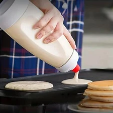 Pancake Batter Mixer Bottle with Whisk Ball for Easy Baking – No Mess!