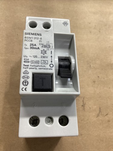 Siemens 5SM1 312-6 25A Circuit Breaker 2 Pole 125-230V #609I108