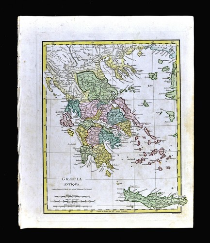 1815 Wilkinson Karte Antik Griechenland Athen Sparta Korinth Delphi Mykene Argos