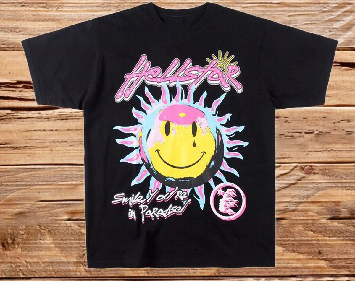 HELL STAR 3005 ブラック TシャツLサイズ Men's Hell star Classic Big Logo Water Printed Short sleeved T