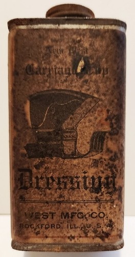 Neue West Carriage Top Dressing Paper Label Dose, scheint ungeöffnet, ca 1890er Jahre