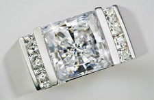 2 Ct Herren Quadratischen Schnitt Ring Oben Russische Qualität Cz Extra Brillant