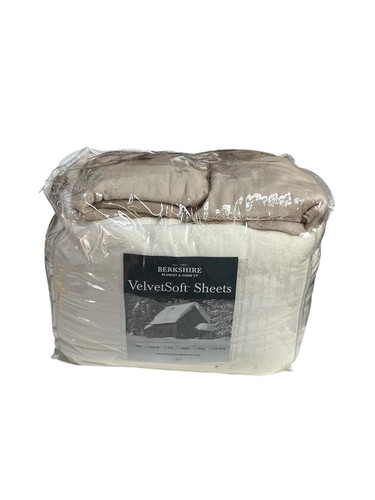 Berkshire Blanket VelvetSoft 4 Piece Sheet Set Cal King Ivory White NEW NIB