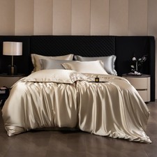 Fashion Satin Bedding Set Duvet Quilt Cover Luxury Bedroom Sheet Pillowcase Sets