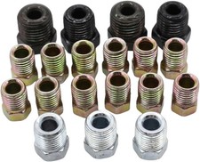 Stainless Brake Line Fitting Kit for 3/16" tube, Inverted 19pcs Multicolor