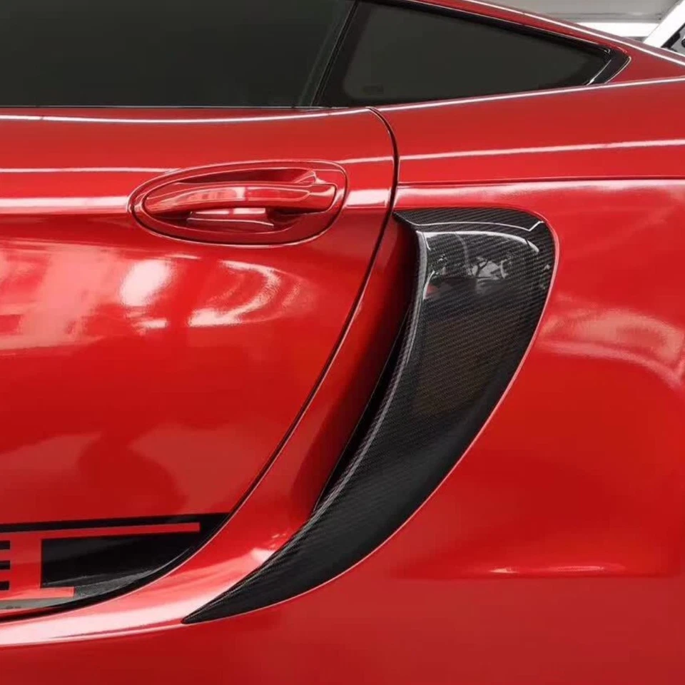 2* para Porsche 981 Boxster Cayman GT4-Style Presa de aire lateral Ventilación de cuchara Fibra de carbono Foto 4 de 4
