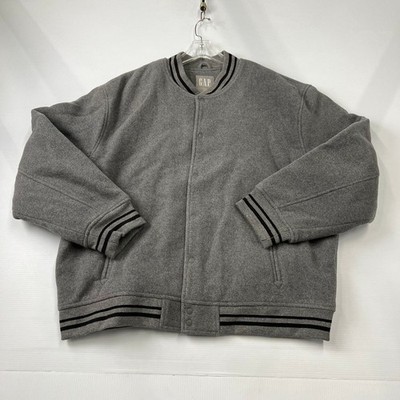 GAP Wool Bomber Jacket Men's Size 2XL Heather Gray 534380 