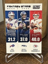 2021 Panini Score FANTASY STARS WEEK 3 2020 Allen/Wilson/Mahomes II #FS3 
