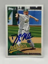 Dallas Braden Signed Autographed 2010 Topps Baseball Card #417 A's IP AUTO!