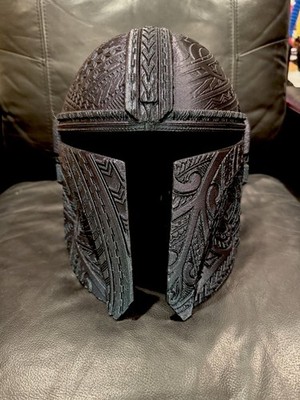 Mandalorian  Helmet W/Tribal Marks 3D Print w/Burnt Titanium PLA FREE SHIPPING!!