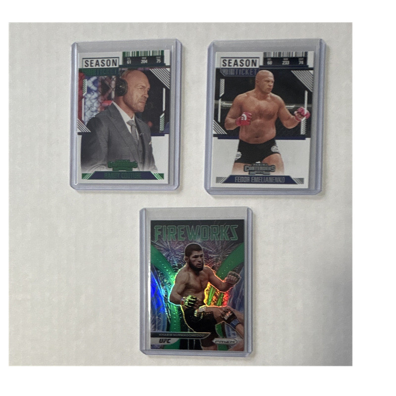 Panini UFC/PFL MMA Card Lot Randy Couture #’d -99 Fedor Khabib 3 Cards Fireworks