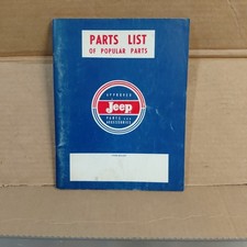 1967-1968 Kaiser Jeep Parts List Of Popular Parts Factory Service Catalog 1967-1968 Kaiser Jeep Parts List Of Popular Parts Factory Service Catalog