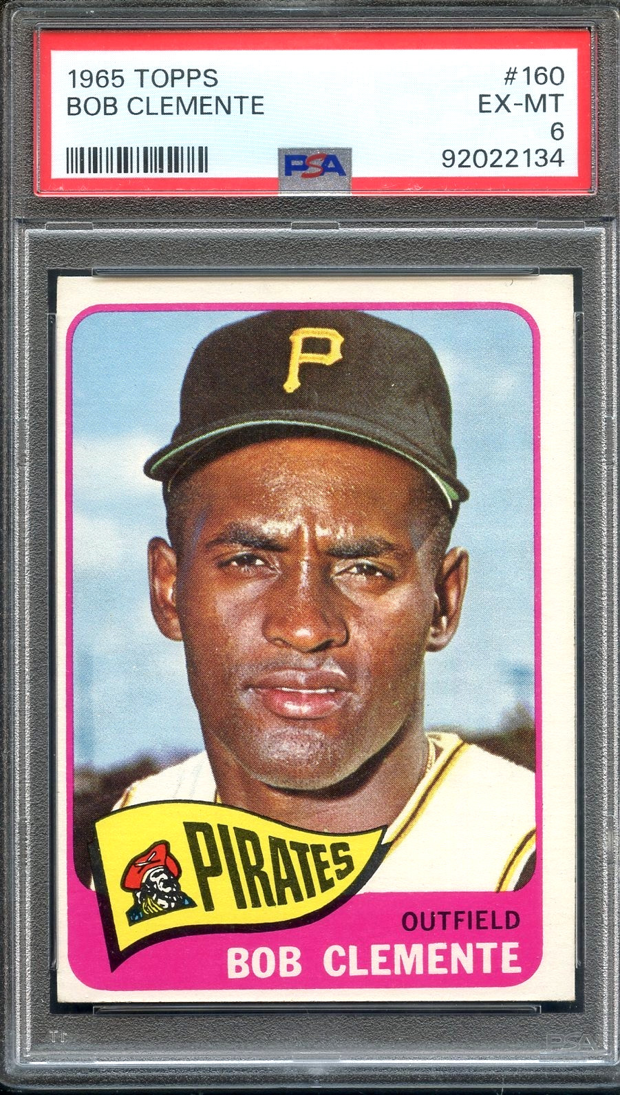 1965 Topps #160 Roberto Clemente PSA 6 HOF Pittsburgh Pirates 2134