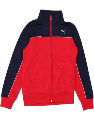 Puma Jungen Trainingsanzug Oberteil Jacke 9-10 Jahre Medium Rot Colourblock Polyester BI05