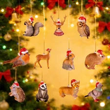 USA Christmas Decor Plush Acrylic Ornament Xmas Tree Hanging Pendant Ornament