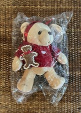 Cherished Teddies Cookie Plush Bear 1999 Enesco Red Sweater/Bow Gingerbread 7"
