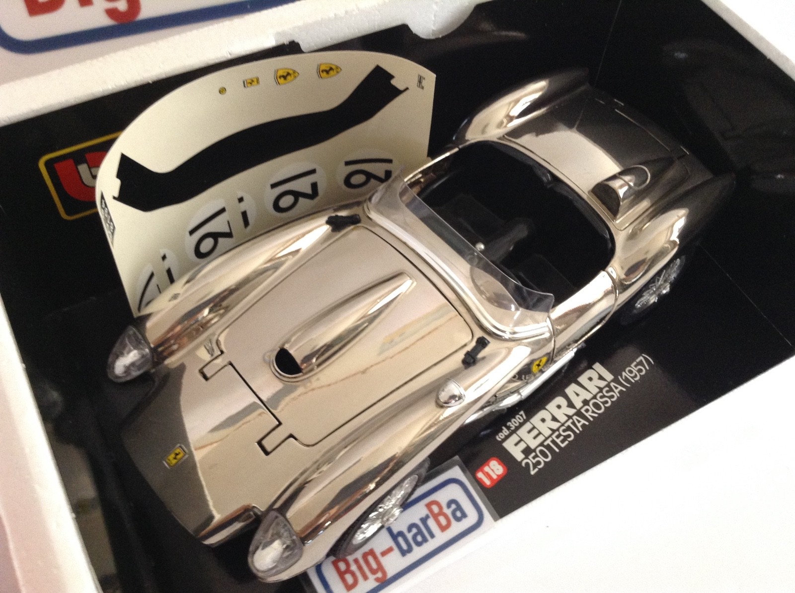 🔥Lot vintage🚗 BBURAGO FERRARI 250 TESTAROSSA 1957 CROMO 1/18 🔥✨ SALDI ✨ 🔥