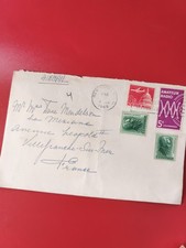 Enveloppe philatélie affranchie USA, cachet New York, timbres airmail