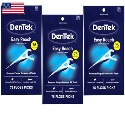 Dentek Complete Clean Easy Reach Floss Picks No Break No Shred Floss 75-Count 3