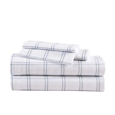 Eddie Bauer - Queen Sheets, Cotton Flannel Bedding Set, Brushed for Extra