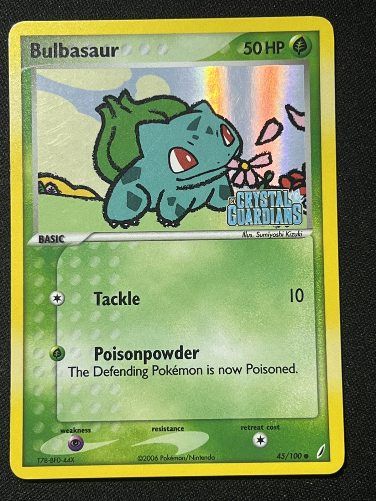 Bulbasaur Pokemon Crystal Guardians #45/100 Reverse Holo STAMP Pokemon Card NM