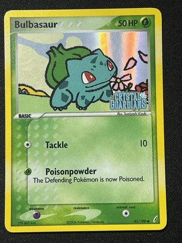 Bulbasaur Pokemon Crystal Guardians #45/100 Reverse Holo STAMP Pokemon Card NM