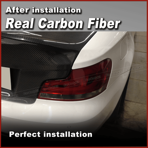 For BMW E82 Coupe 128i 135i 1M 2008-13 REAL Carbon Rear Trunk Lid Spoiler Cover - Picture 5 of 10