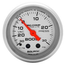 Autometer Fits Ultra-lite 52mm 30 Psi Mechanical Boost Gauge - 4303 Autometer Fits Ultra-lite 52mm 30 Psi Mechanical Boost Gauge - 4303
