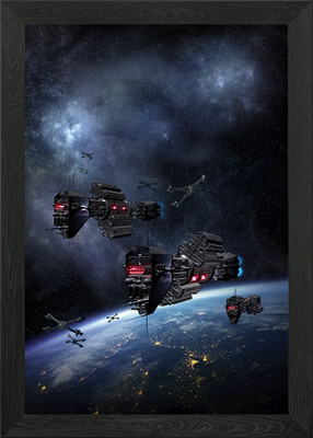 Babylon 5 Earthforce Gerahmtes Wandbild Poster Leinwanddruck Bild