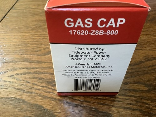 Nuovo tappo benzina originale Honda GC/GCV 160/190 motori OEM# 17620-Z8B-800 - Foto 2 di 3