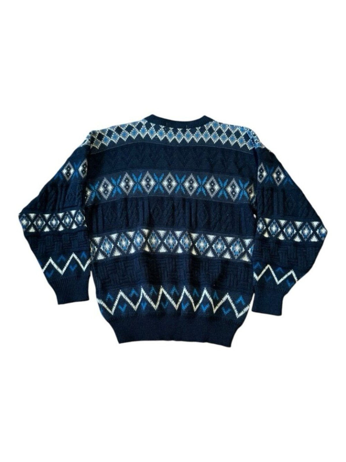 Vintage 80-90s Botany 500 XL Sweater Pullover Geometric Abstract Coogi Style image 2