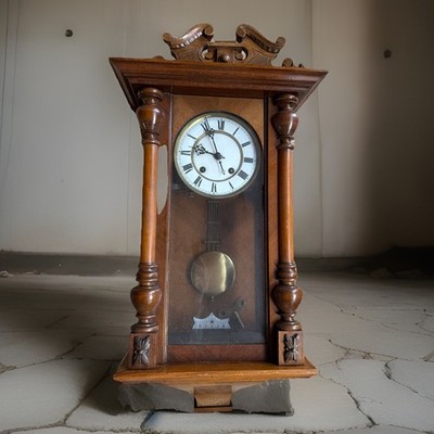 Vintage Wanduhr mit Pendel Schlüssel mechanisch Zugregulator 40-er Jahre DE