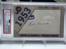 BOB MILLIKEN Historic Autographs Capitol Of Baseball Series 2 Cut PSA/DNA