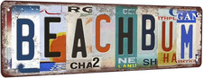Vintage Beach Bum Metal Tin Signs Beach Room Decor Surfboard Wall Decor Surf Boa