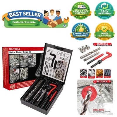 Versatile M6x1.0 Thread Repair Kit - Ideal for Auto & Plumbing Applications