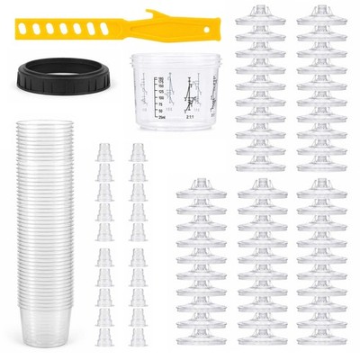 Wiltec Mischbechersystem 200ml 50x Filter 125μm Lackmischbecher Autolackierung