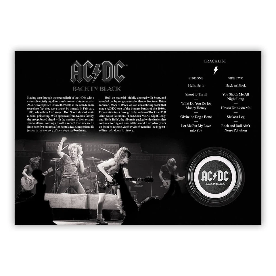 AC/DC  'Back In Black' Stamps & Medal Cover from Royal Mail - Image 3 of 4