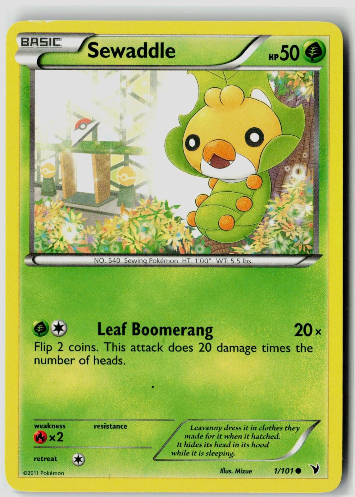 SEWADDLE 1/101 NOBLE VICTORIES POKEMON COMMON NEAR MINT NM